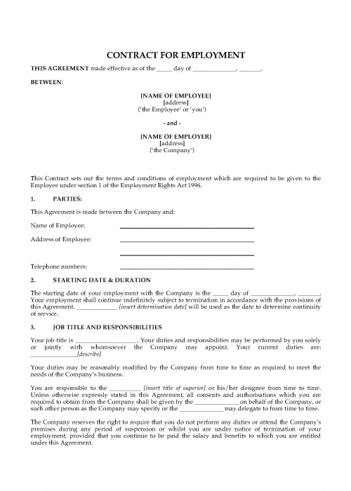 Comprehensive Employment Contract (Set Monthly Salary)