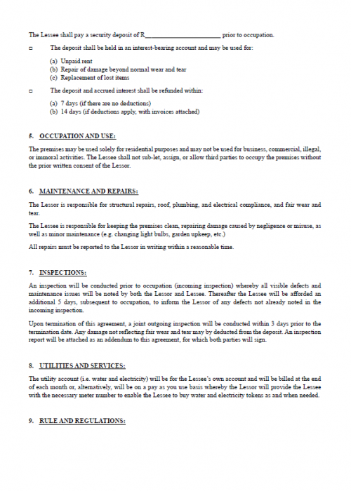 Residential Lease Agreement